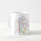 Angel Wings Word Art Custom Coffee Cup Kaffeetasse (Vorderseite Links)