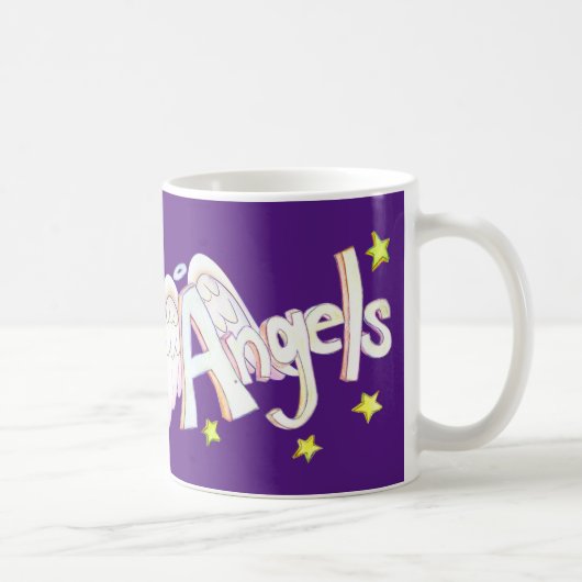 Angel Wings Word Art Custom Coffee Cup Tasse (Rechts)