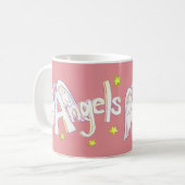 Angel Wings Word Art Custom Coffee Cup Tasse (Vorderseite Links)