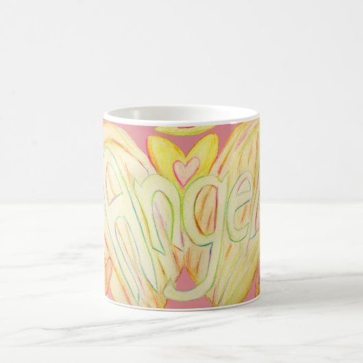 Angel Wings Word Art Custom Coffee Cups Kaffeetasse (Mittel)