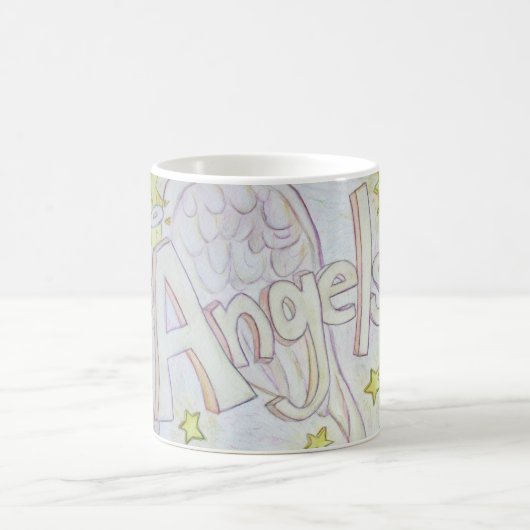 Angel Wings Word Art Custom Coffee Tasse (Mittel)