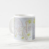 Angel Wings Word Art Custom Coffee Tasse (Vorderseite Links)