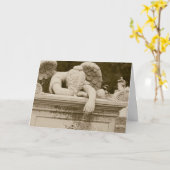 Angel wischen in Sepia Sympathiekarte Karte (Gelbe Blume)