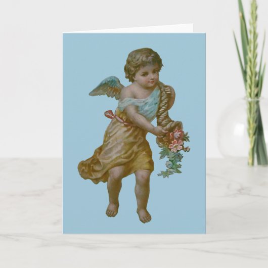 Angel with Cornucopia Greeting Card Karte (Vorderseite)