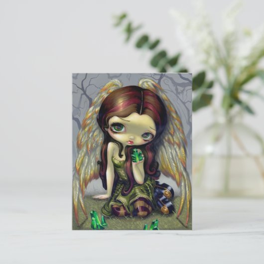 "Angel with Emeralds" Postkarte (Stehend Vorderseite)