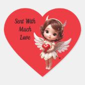 Angel With Heart Sticker (Vorderseite)