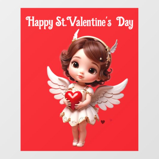 Angel With Heart Window Cling Fensteraufkleber (Blatt)