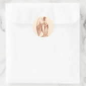 Angel Woman Runder Aufkleber (Tasche)