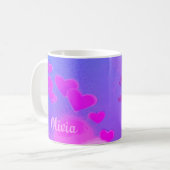 Angel Work dank Zitat Pink Hearts Art Monogram Kaffeetasse (Vorderseite Links)