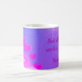 Angel Work dank Zitat Pink Hearts Art Monogram Kaffeetasse (Mittel)