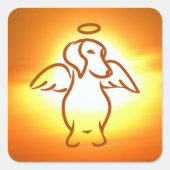 Angel-Würstchen-Aufkleber Quadratischer Aufkleber (Vorderseite)