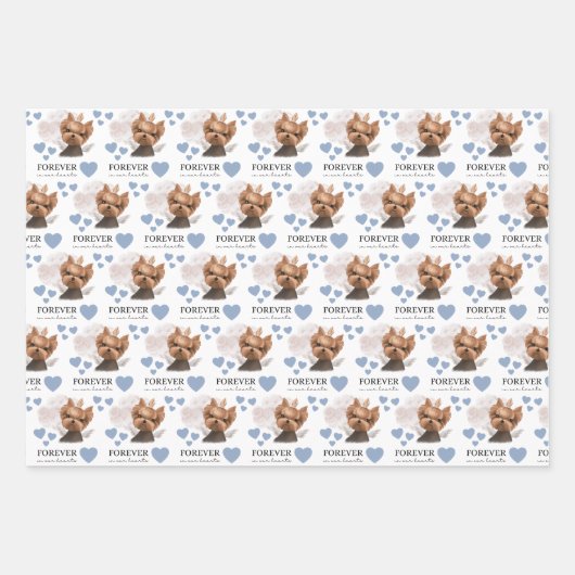 Angel Yorkie Wrapping Paper Flat Sheet Set 3 Geschenkpapier Set (Vorderseite 2)