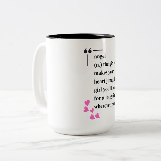 Angel Zweifarbige Tasse (Vorderseite Links)