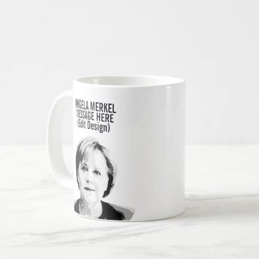 Angela Merkel Custom Kaffeetasse (Vorderseite Links)