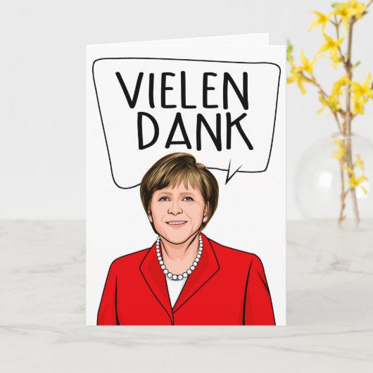 ANGELA MERKEL: Danke Karte (Gelbe Blume)