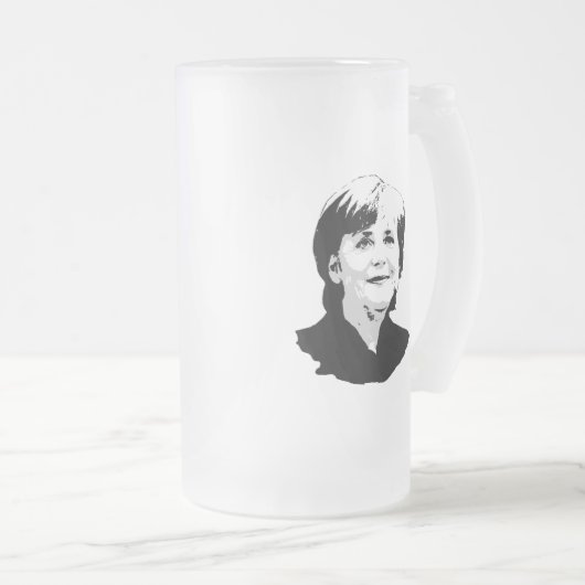 Angela Merkel Mattglas Bierglas (VorderseiteRechts)