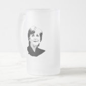 Angela Merkel Mattglas Bierglas (Vorderseite Links)