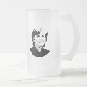Angela Merkel Mattglas Bierglas