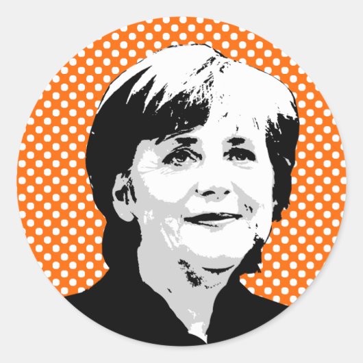 Angela Merkel Runder Aufkleber (Vorderseite)