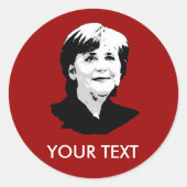 Angela Merkel Runder Aufkleber (Vorderseite)