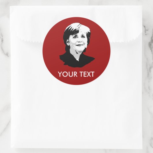 Angela Merkel Runder Aufkleber (Tasche)