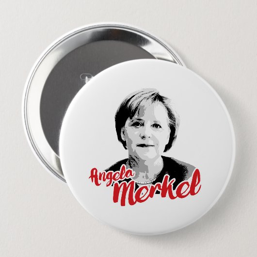 ANGELA MERKEL-Unterzeichnung - - - Button (Vorne & Hinten)