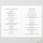 Angela Modern Wedding Program (Rückseite)