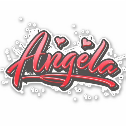 Angela red Heart Graffiti Aufkleber Sticker (Vorderseite)