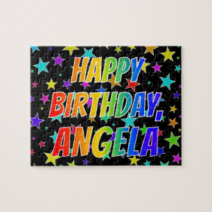 "ANGELA" Vorname, Spaß "GLÜCKLICHER BIRTHTAG" Puzzle