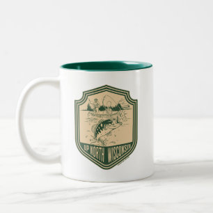 Angelabzeichen für Wisconsin Up North Zweifarbige Tasse