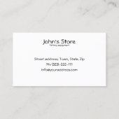 Angelausrüstung-einfache weiße Visitenkarte (Rückseite)