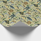 Angelausrüstung Fisch Floß Zelt Stelzen Muster Geschenkpapier (Ecke)