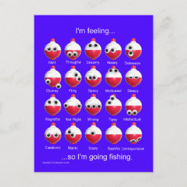 AngelBobber, Funny Fishing Moods, Emotionen Postkarte