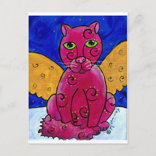 AngelCatPink Postkarte (Vorderseite)