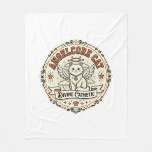 Angelcore-Katze Angelcore-Katze Vintage-Vektor-Art Fleecedecke