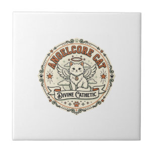 Angelcore Katze Angelcore Katze Vintage Vektor Kun Fliese