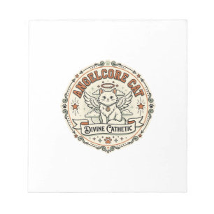 Angelcore Katze Angelcore Katze Vintage Vektor Kun Notizblock