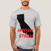 ANGELENO STRONG Red Blk CA Solid Heart T-Shirt (Vorderseite)