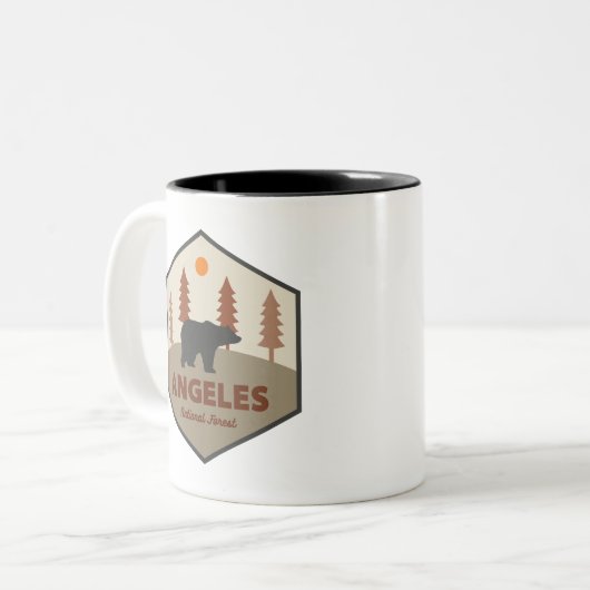 Angeles National Forest California Bear Zweifarbige Tasse (Vorderseite Links)