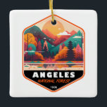 Angeles National Forest California Vintages Emblem Keramikornament<br><div class="desc">Angeles Vektorgrafik Design. Es befindet sich im San Gabriel Gebirge und Sierra Pelona Berge.</div>