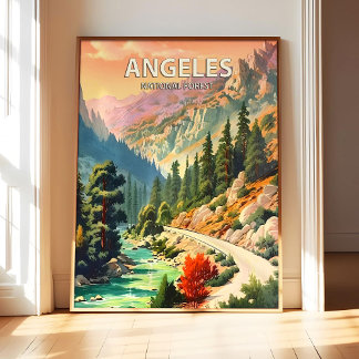 Angeles National Forest Poster Kunst Druck, Retro