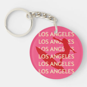 Angeles Travel Art, Kalifornien, Travel Art, Pink Schlüsselanhänger