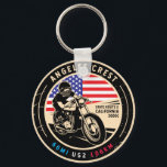 Angeles Wappen Highway California Motorrad Schlüsselanhänger<br><div class="desc">Angeles Wappen Highway gemacht in einem Vintagen,  Not leidenden Stil Emblem. Es ist eine berühmte landschaftliche Fahrt in Kalifornien.</div>