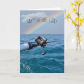 Angelferkel und Regenbogen Vatertag Karte (Gelbe Blume)