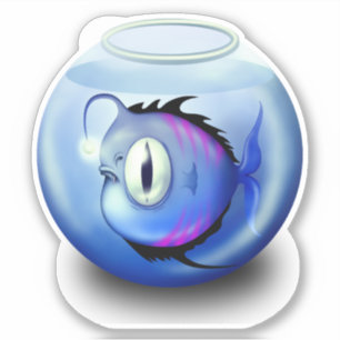 Angelfische Aquarienschale niedlich blau Aufkleber