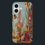 Angelfische auf Korallen, Vintage tropische Fische iPhone 16 Hülle<br><div class="desc">Vintage Darstellung der tropischen Meerengel Fische in einem Korallenriff schwimmen. Setzen Sie Ihre Tauchausrüstung an,  schwimmen Sie mit dem Fisch und reisen Sie unter Wasser bis zum tiefblauen Meeresgrund!</div>