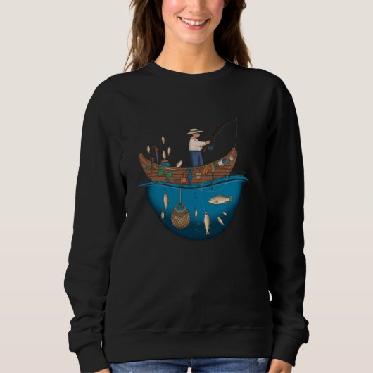 Angelfischen Fisherman Ästhetischer Spaß Souv Sweatshirt (Vorderseite)