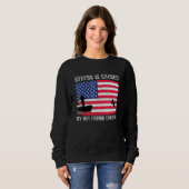 Angelfischerei auf US-Flagge für Fischer Sweatshirt (Vorne ganz)