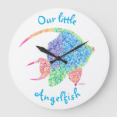 Angelfischuhr Große Wanduhr (Vorderseite)