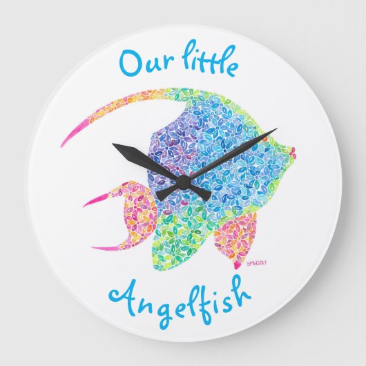Angelfischuhr Große Wanduhr (Vorderseite)